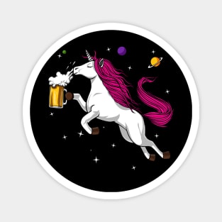 Unicorn Drinking Beer Magnet